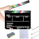 Film Clapper Board, Acrylic Clapperboard Comes with Small Accessories,10 x 12 in Hollywood Movie,Movie Night Props, Film Gifts for Movies, TV Series, Live Studios, Advertising, etc