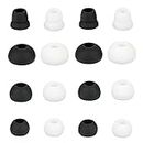 8 Pairs Earbud Tips Silicone Earbud Replacement Tips Earbuds Set Compatible with Beats Powerbeats 3 Powerbeats 2 Wireless in-Ear Earphones,Black & White