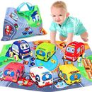 Juguetes para bebés de 6 a 12 meses - juguetes suaves para autos para niños de 1 año y niñas con alfombra de juegos