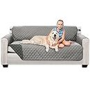 Sofa Shield Patented Couch Cover, Reversible Tear and Stain Resistant Sofa Slipcover, Quilted Microfiber 178 cm 3 Seat, Furniture Protector with Strap, Washable Covers for Dogs, Kids Lt Gray Charcoal