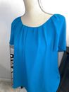 Worthington Women's Clothing Size Small Teal Blouse Top with Pleats