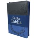Biblia Letra Grande con Cierre Reina Valera 1960 azul y gris con indice jovenes