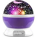 KIYARI Moon and Star Master Night Lamp Rotating Projector for Baby Room Light Bedroom Lights Galaxy Projector Kids with USB Wire Colorful Romantic Led Cosmos Sky Starry Bed Light (Multi Color)