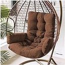 Egg Chair Swing Cushion Outdoor, Rattan Hanging Egg Chair with Folding Design, Swing Hammock with Cushion and Stand for Indoor Outdoor, Washable and Detachable