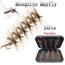 24Pcs/Box Fly Fishing Lure Nymph Dry Flies Bionic Bait Fly Trout Fishing Lures