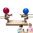 Handmade Wooden Fencing Puppets | Balloon Bamboo Man Battle,Fast-Paced Balloon Fight,Whack a Balloon Party Games,2024 Best Whack A Balloon Game,Battle Bots Arena