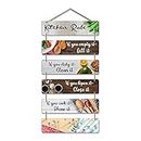 Artvibes Decorative Wall Hanging Decoration item for Kitchen | Bedroom| Kitchen Quotes items | Wall Art For Hall | Mdf Wall Hanger, Set of 6(WH_3265N),Engineered Wood