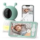 BOIFUN Video Baby Monitor, 5 Inch 3MP Display & 360° Camera with Night Light, Mobile APP Control & LCD Monitor, Auto Tracking, AI Motion & Sound Detection, 3000mAh Rechargeable Battery, 2-Way Audio