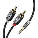 CableCreation RCA to 3.5mm Male Audio Cable, 3.5mm to 2RCA Cable Male RCA Cable,Y Splitter Stereo Jack Cable for Home Theater,Subwoofer, Receiver, Speakers and More (3Feet/0.9Meter,Black)