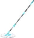 Milton Swiperr Spin Mop Stick Rod Only Without Bucket with 1 Microfiber Refill | Standing Magic Pocha with Easy Grip Handle for Floor Cleaning Supplies Product for Home, Office (Mop Stick, Blue)