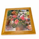 Brenda Harris Tustian Trivet Tile Framed Hangs Flowers Pots Garden 7 x 7