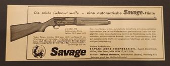 113) Autom. Savage ARMS Corporation Flinte Gewehr Werbung Reklame 1959