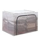 ZOUSANG Transparent Torage Boxes for Clothes,Large Stackable Storage Bins with Lids,20Gal Small Parts Organizer,Decorative Storage Bins,Cube Storage Bin for Organize The Closet,Black,66L