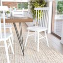 Flash Furniture Callum Windsor Style Commercial Solid Wood Spindle Back Dining Chairs Wood in White | 34.75 H x 16.75 W x 17.75 D in | Wayfair