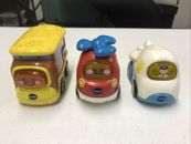 Vtech Go Go Smart Wheels Lot of 3 Vehicles Helicopter Airplane & Train VGC Video