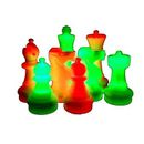 MegaChess 25" Tall Light-Up Giant Chess Set - Night Use - 2 White Sides Light Red & White Plastic in Red/Green | 24 H x 9.5 W x 9.5 D in | Wayfair
