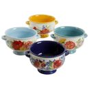 Pioneer Woman Soup Bowl 4Pc Set Floral Medley 20oz Stoneware Country Style New