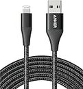 Anker Powerline + II iPhone Cargador Cable 3m Cable Lightning de Nailon, Certificado MFi con iPhone SE/XS/XS Max/XR/X / 8/8 Plus / 7 / 6s / 6 / iPad y más (negro)