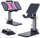 QOCXRRIN MAX Universal Mobile Stand for Table with Adjustable Height | 360 Degree Rotation Mobile Holder for Table & Bed Compatible with All Smartphones (Black)