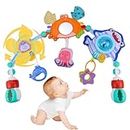 OHWODA Baby Spielzeug Kinderwagen Spielzeug für Spielbogen Baby 0-12 Monate Hängend Sensory Spielzeug mit Babyrassel Baby-Kinderbett-Zubehör für Kinderwagen (Squalo)