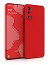 MyGadget Coque Silicone Compatible avec Samsung Galaxy S20 - Case TPU Souple & Soft - Cover Protection Extra Fine & Légère - Étui Coloré Anti Choc et Rayures - Rouge