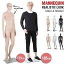 Full Body Mannequin Female Male Clothes Display Torso White Black Adjustable 185