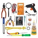 Electronic Spices 17 IN 1 25watt Soldering Iron Starter Kit With Glue Gun For DIY Craft and Electronic & Industrial Work