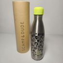 Botella de agua Scamp and Duded verde estampado de guepardo termo acero inoxidable 