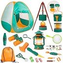 Meland Kids Camping Set with Tent - Toddler Toys for Boys with Campfire, Camping Toys for Kids Indoor Outdoor Pretend Play, Gift Idea for Boys Age 3,4,5,6 Year Old Birthday Christmas (Green)
