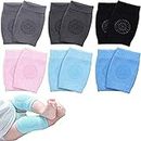 Kettion 6 Pairs Baby Breathable Crawling Knee Pads, Anti-Slip Infant Kneepads, Adjustable Elastic Learn to Crawl Socks Leg Warmers, Leg Elbow Safety Protector for Unisex Toddler, Baby, Boys and Girls