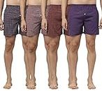 Lucky Roger Men's Checkered Boxers (Pack of 4) Multicolour