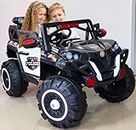 Miniature Mart Big Size Kids Electric Driving Jeep Suitable for 1?8 Years | Steering & Remote Control| 2 Seater | 4x4 Jumbo Jeeps | Drive Car for Boys & Girls | 1 Year Warranty (Police Edition)