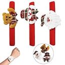 Rozi Decoration Merry Christmas Hand Slap Wristbands for Kids, Girl, Boy, Adults Christmas Accessories Party Items Pack of 3 Pcs Santa Claus, Teddy Bear & Snow Man Christmas Party Bracelets