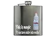 Full Colour Stainless Steel Flask - This Magic Vodka Flask Turns Water into Vodka! Alcohol Flask for Vodka Lovers - Ideal Party and Birthday Present
