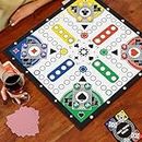 Fast Track Marble Board Game, Wahoo Board Game Double Sided Painted，Felt Board Games for 4 and 6 Players，A Complete Marble Board Game Set to Provide You Endless Fun