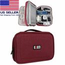 BUBM Portable Electronics Organizer, Double Layered Carry Case Red 10" for Ipad 