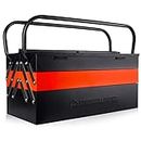 Buildskill 18" Metal Tool Box for Home Use, Large Capacity 5-Cabinet Toolbox for Carpenter Tools, Tool Organizer with Secure Lock, Ideal Tool Box for Home Use, Sturdy Empty Tools Box, Big Size