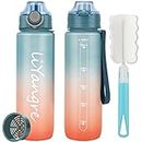 Liyangre Trinkflasche 1L Wasserflasche mit Sieb, BPA-frei, Leicht, SoftTouch, Sport Trinkflasche für Fitness, Laufen,Yoga, Fahrrad, Outdoor