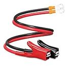 ELECTOP Upgraded 10AWG Battery Alligator Clips Booster Jumper Cable, Battery Charger Clamps to O Ring Terminal Harness Wire, Quick Disconnect/Connect Cable for Inverter Car Battery Charging