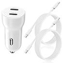 Cabepow for iPhone 14 13 Car Charger,45W Dual Port USB C Car Charger Adapter with 6Ft Type C to Lightning Cable,Fast Car Charger for iPhone 14 13 12 11 Pro Max/Pro/Plus/XS Max Mini XR iPad Pro-6FT