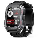 ALKAI Smart Watch Rugged and Military with 5ATM Waterproof Bluetooth Call(Answer/Dial Calls) AI Assistant, Long-Lasting Battery Life, Multiple Sports Tracking, Health Monitoring, 2.02'' HD Display,N27