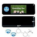 Grounding Mat Kit (2 Pack)-2 Grounding Mats (10 x 26.7") with Grounding Adapter, 2 Straight Cords (15ft) and 2 Grounding Wristbands - Reduce Inflammation, Improve Sleep and Helps with Anxiety