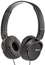 Sony MDR-ZX110AP Foldable EXTRA BASS™ Wired Over-Ear Headphones, In-line Remote and Mic, 30mm Dynamic Driver, One Size - Black