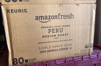 AmazonFresh 80 Ct. Organic Fair Trade K-Cups Peru Medium Roast Keurig (SEE PICS)