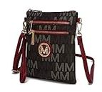 MKF Crossbody Bag for women - Removable Adjustable Strap - Vegan leather wristlet Designer messenger Purse Red