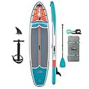 BOTE Drift 11.6 Inch Inflatable Military Grade PVC Stand Up Paddle Board SUP with Paddle, Fin, Leash, Backpack, Pump, and Repair Kit, Native