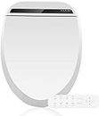 Smart Electronic Bidet Toilet Seat with Heated Seat, Stainless Steel Nozzle, Adjustable Warm Water and Air Dryer, Night Lighting, Smart Power Saving, Wireless Control, Elongated