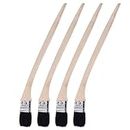 uxcell Bent Radiator Paint Brush 16" Length 1.5" Width Bristle with Long Wood Handle for Wall Treatment Black 4Pcs
