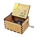 PATPAT Kid You Are My Sunshine Wood Music Box For Wife/Daughter/Son - Laser Engraved Vintage Wooden Hand Crank Music Box Gifts Foe Mothers' Day