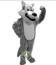 Halloween Unisex Long Fursuit Gray Wolf Husky Fox dog Mascot Costume Adults Xmas
